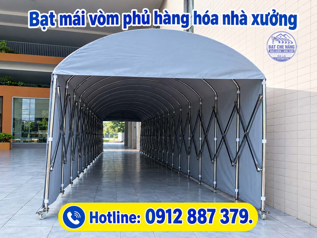 mái vòm che phủ hàng hóa kho hàng tại Chư Sê, Gia Lai