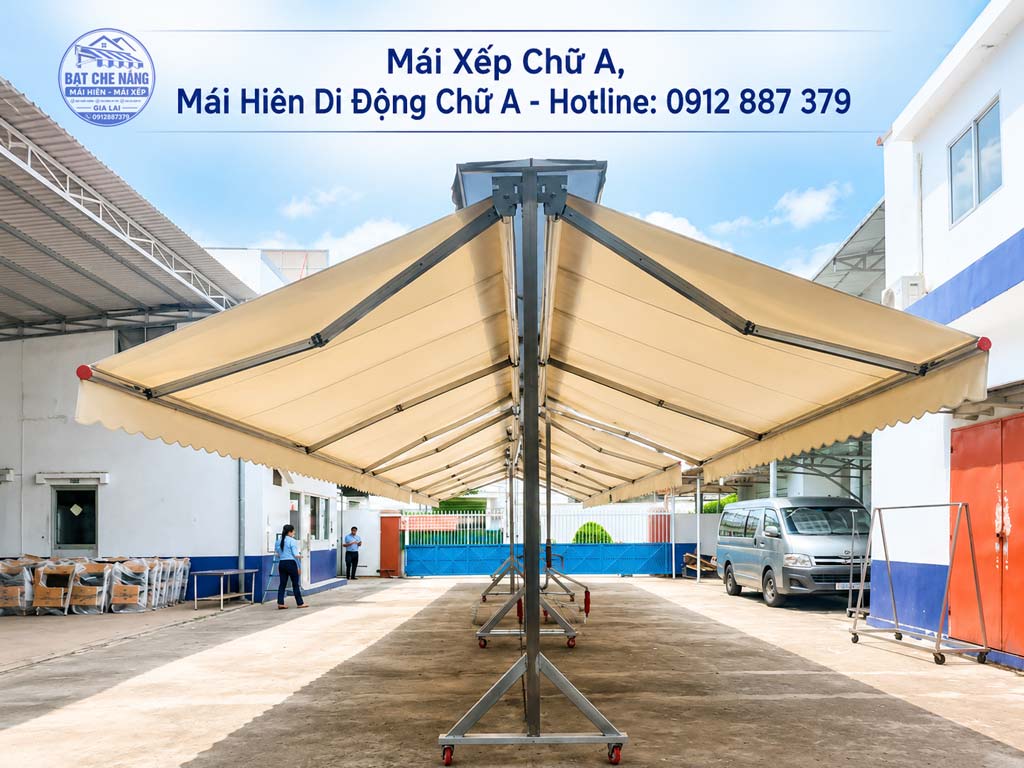 Giá mái hiên chữ A bao nhiêu tiền tại Chư Sê, Làm mái xếp chữ a theo yêu cầu Gia Lai