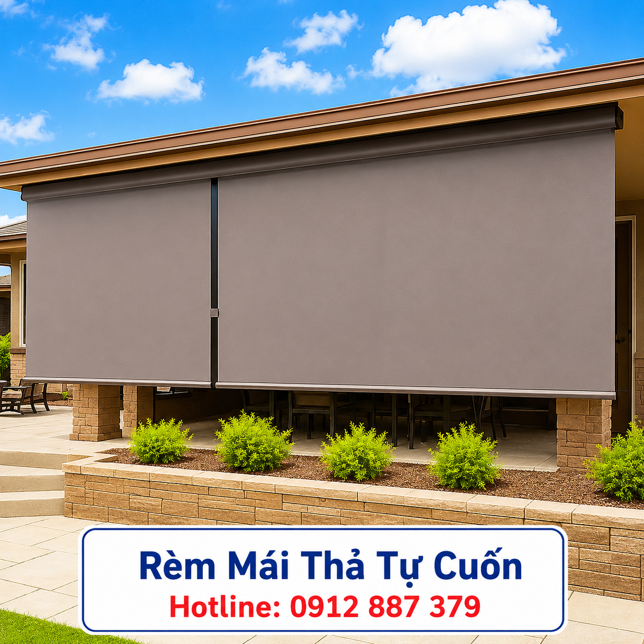 Rèm Mái Thả Lò Xo Tự Cuốn