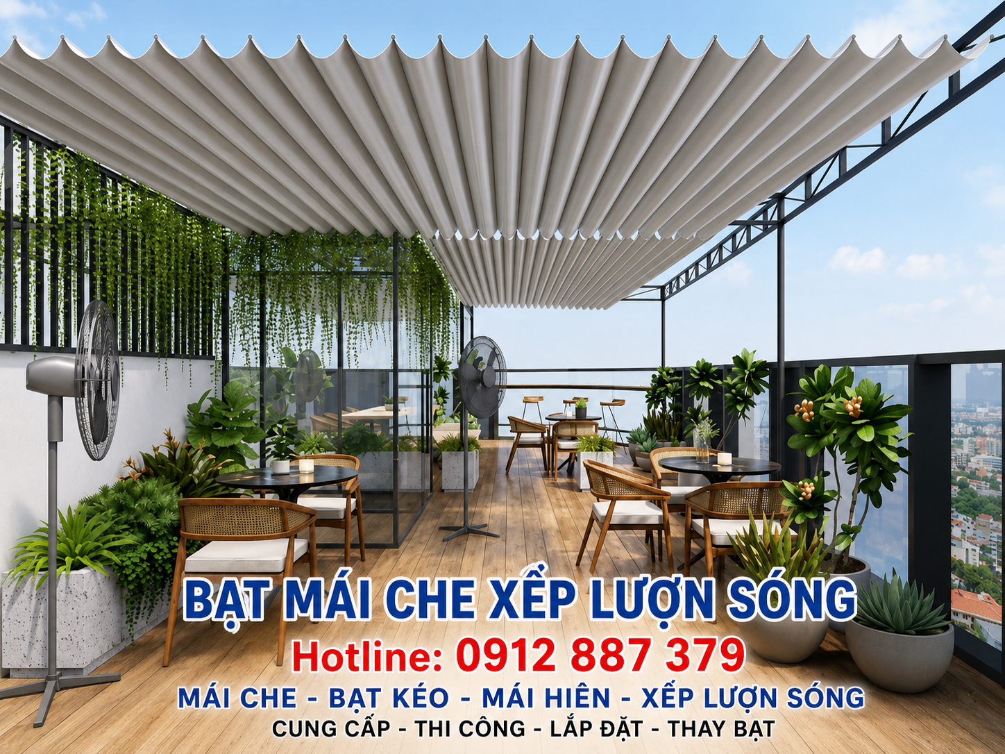 Thi Công Bạt Kéo Mái Xếp Lượn Sóng tại Đắk Mil, Đắk Nông