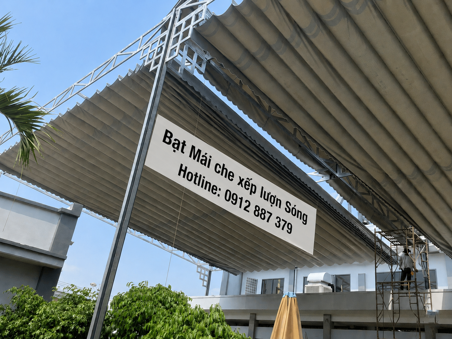 Thi Công Bạt Kéo Mái Xếp Lượn Sóng Tại Krông Pắc & Đắk Lắk