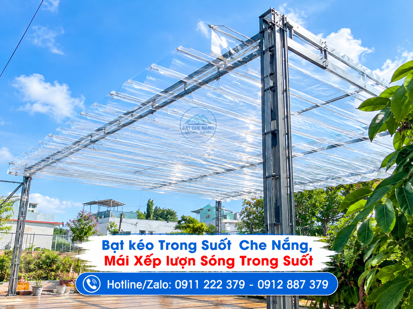 Làm mái che bạt trong suốt tại Buôn Hồ, Đắk Lắk
